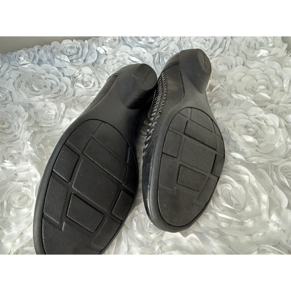 Natualizer Leather Flats Loafer‎ Shoes Women's 9 M Black Braided Weave Comfort